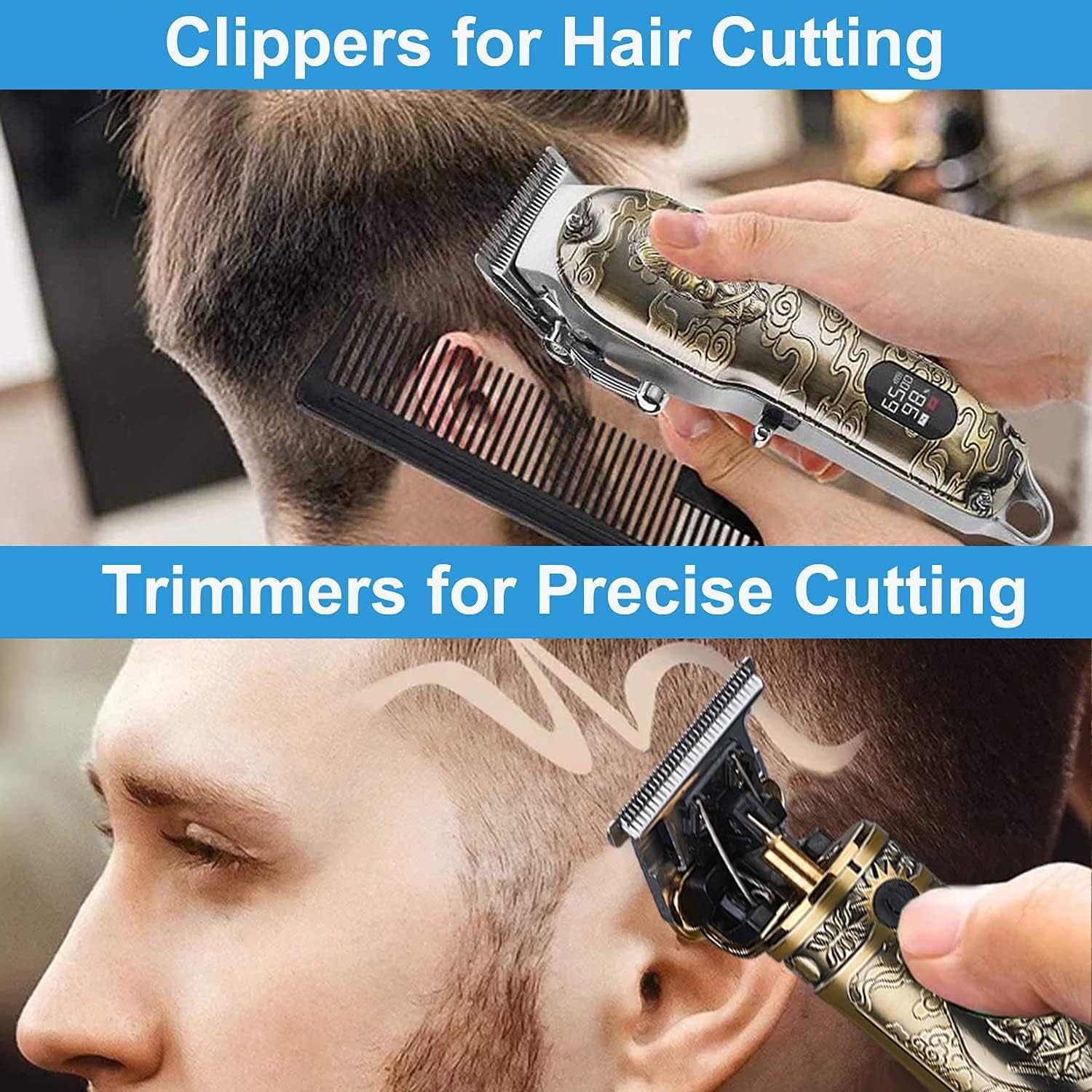 Suttik Cortapelos profesionales para hombres, cortadoras de pelo inalámbricas, cortadoras de pelo y afeitadoras eléctricas para hombres, 3 en 1 para