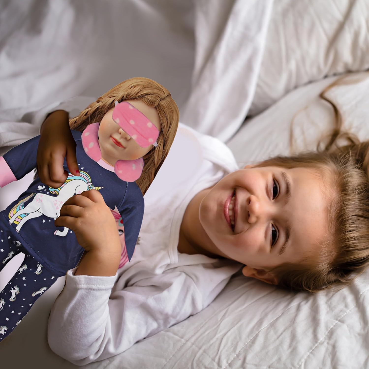 MSYO Conjunto de pijama de muñeca de 18 pulgadas, conjunto de ropa de dormir con temática de unicornio que incluye parte superior de pijama,