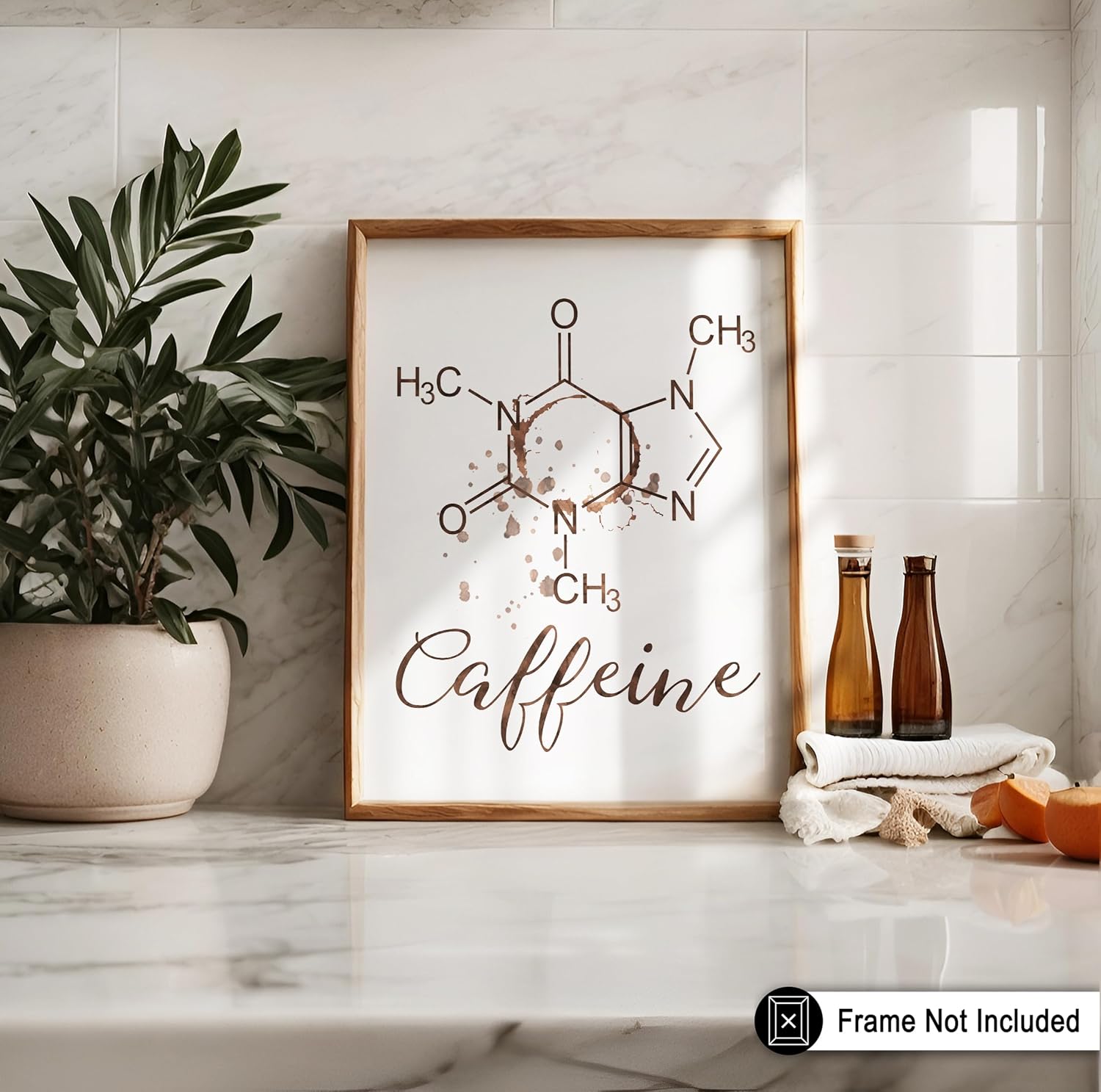 Poster Master Póster de cafeína, impresión de café, arte de moléculas de cafeína, regalo para hombres, mujeres, amantes del café y baristas,