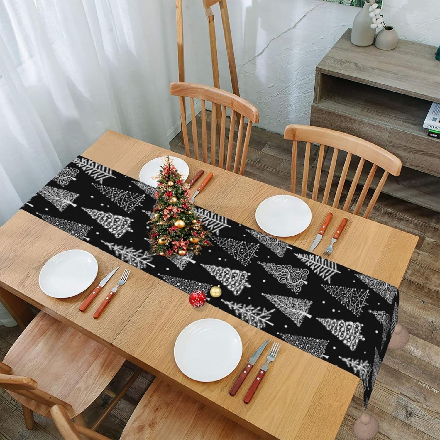Christmas Tree Christmas Table Runner Dining Table Decor Christmas Decorations Indoor Home Decor Christmas Table Runners Xmas Navidad Decoracion