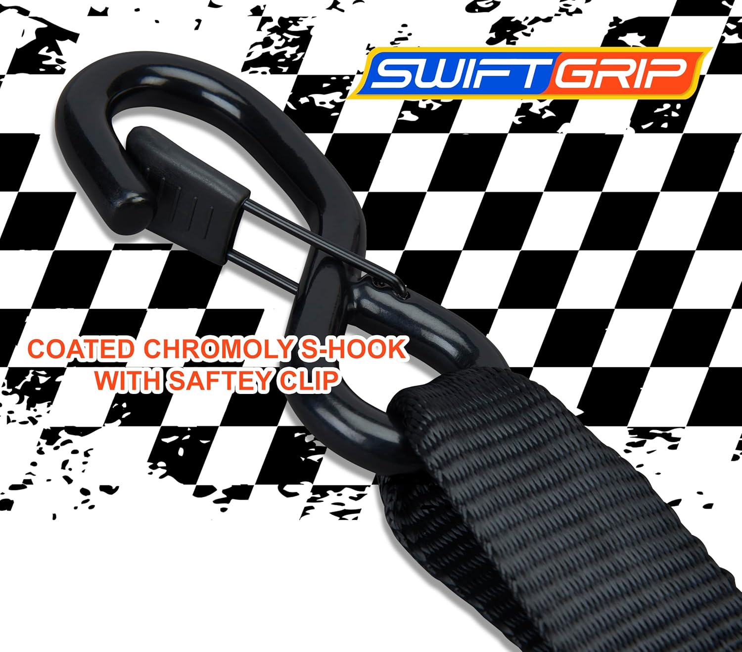 Correas de hebilla de leva resistentes (2) amarres de motocicleta de 1.5 x 8 pies con gancho de amarre suave integrado y velcro. Correas de carga,