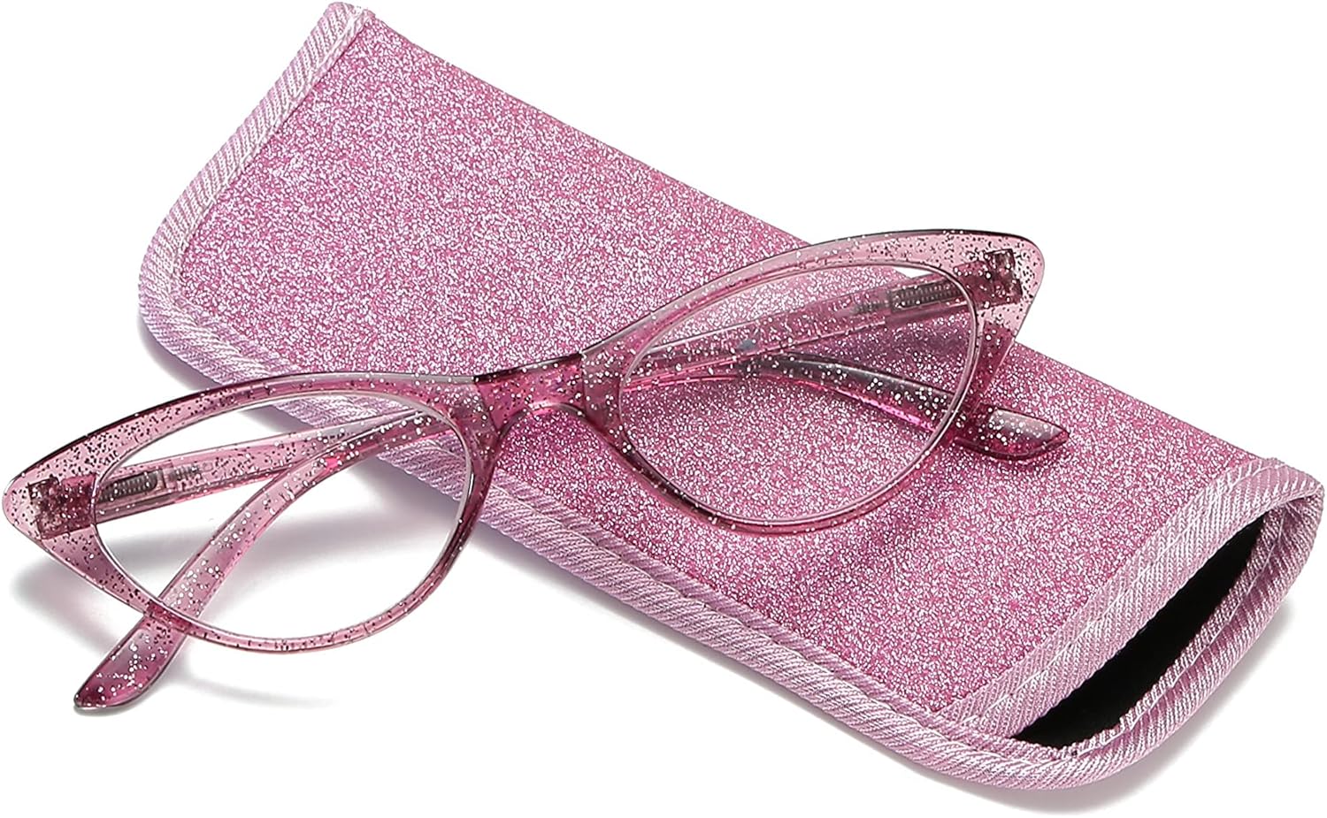 100 CLASSIC 4-Pack Reading Glasses Ladies Cateye Spring Hinges Reader Crystal Sand Temple Fashion Eyeglasses for Women