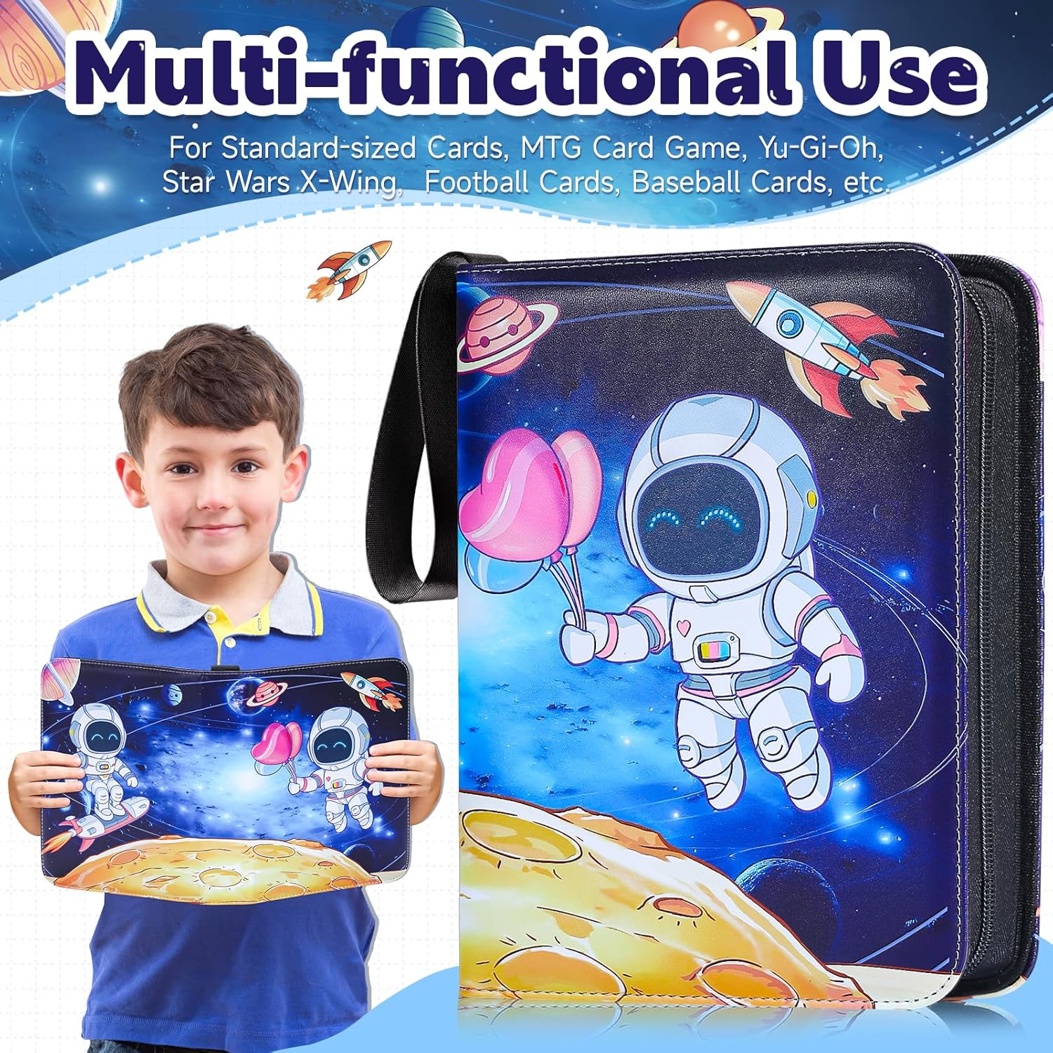 Carpeta de 504 tarjetas para regalos de niños, carpeta de tarjetas coleccionables con 63 fundas, 4 paquetes de tarjetas de bolsillo, libro para