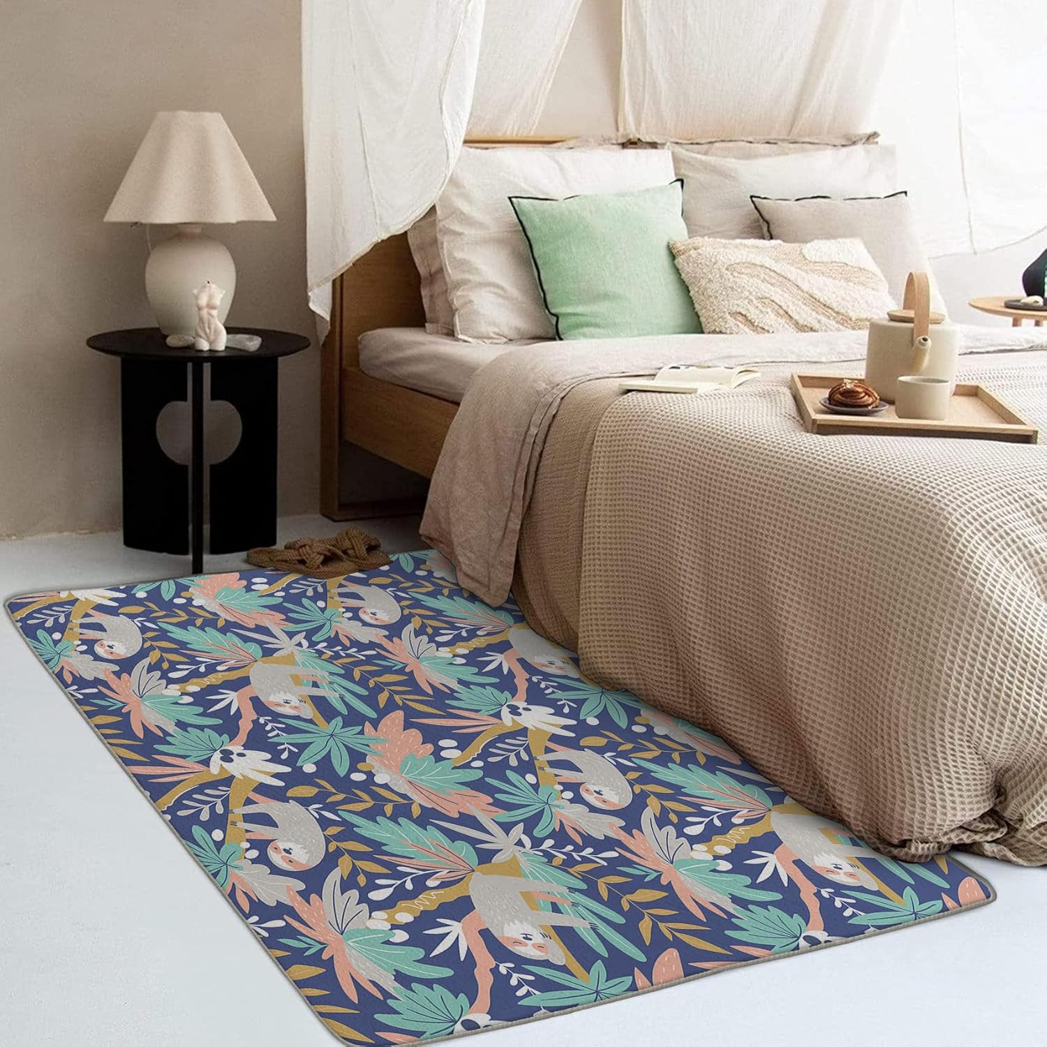 ZDABAOEC Alfombra de perezoso para niños, alfombra de 6 x 9 pies, bonita alfombra de área de animales para decoración de dormitorio y habitación,
