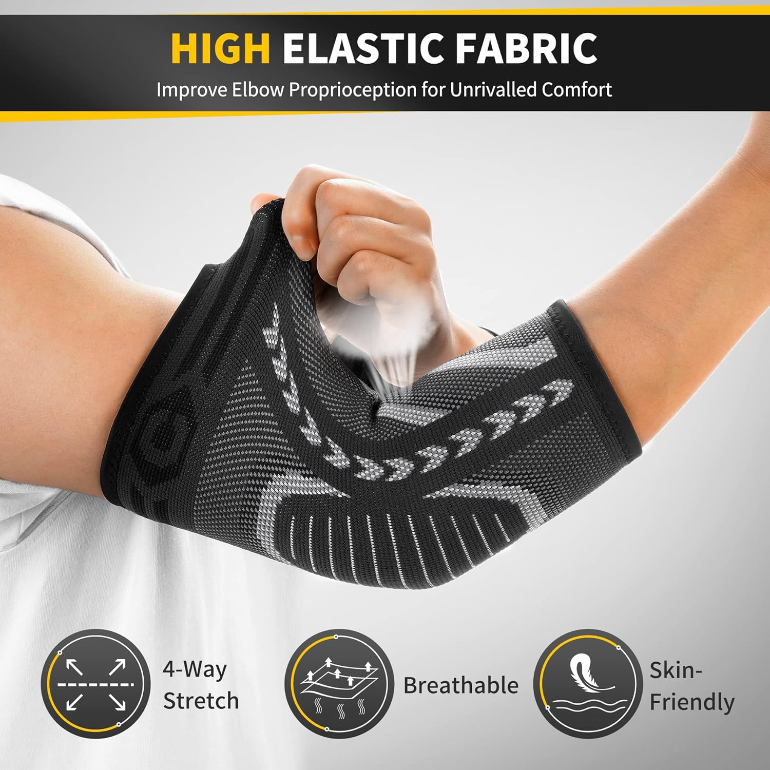 CAMBIVO Paquete de 2 coderas de tenis para tendinitis y codo de tenis, codo de golfista, mangas de compresión de brazo para mujeres y hombres, manga