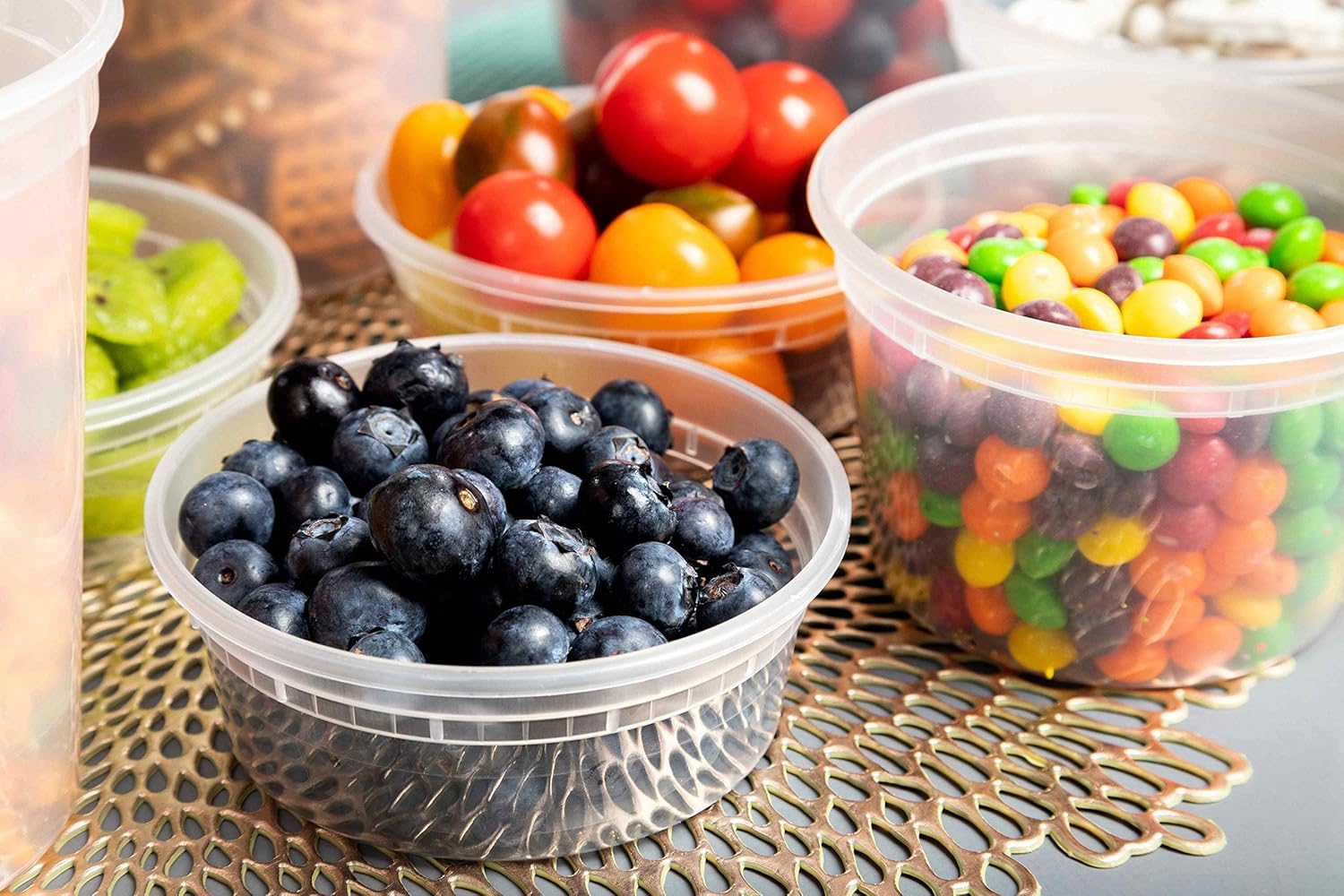 SafeWare – 50 Contenedores de plástico con tapa para almacenar alimentos