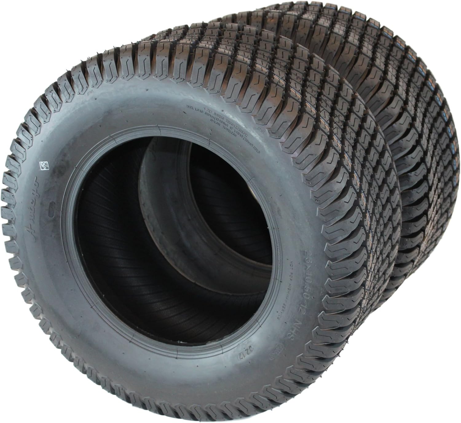 Antego Tire & Wheel Juego de dos neumáticos de césped de 4 capas de 23 x 10.50-12 para cortacésped y jardín, 23 x 10.5-12