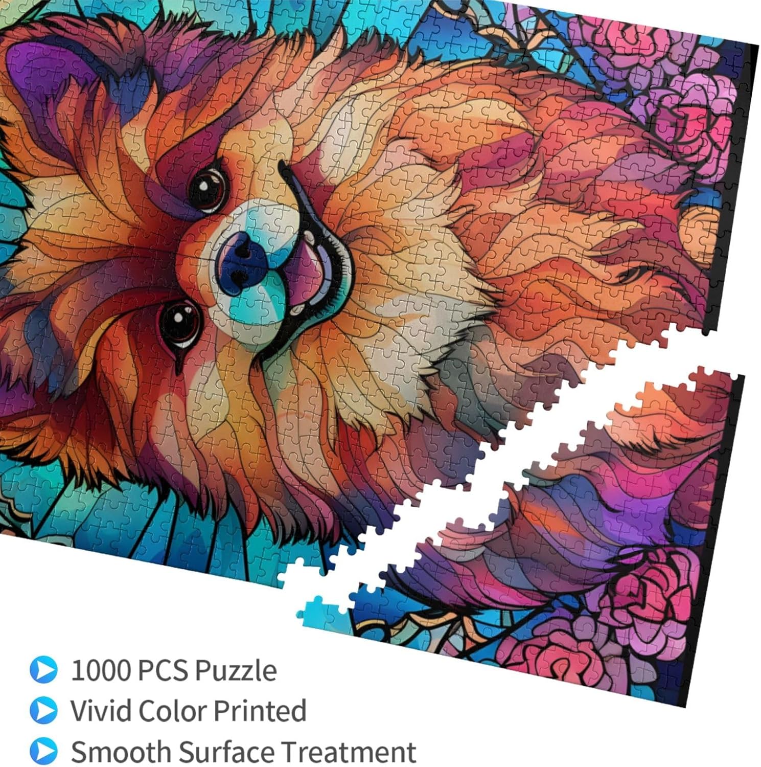 Pomeranian Dogs Lovers – Rompecabezas de madera de 1000 piezas de pintura artística para niños y adultos, cumpleaños, día de la madre, día del
