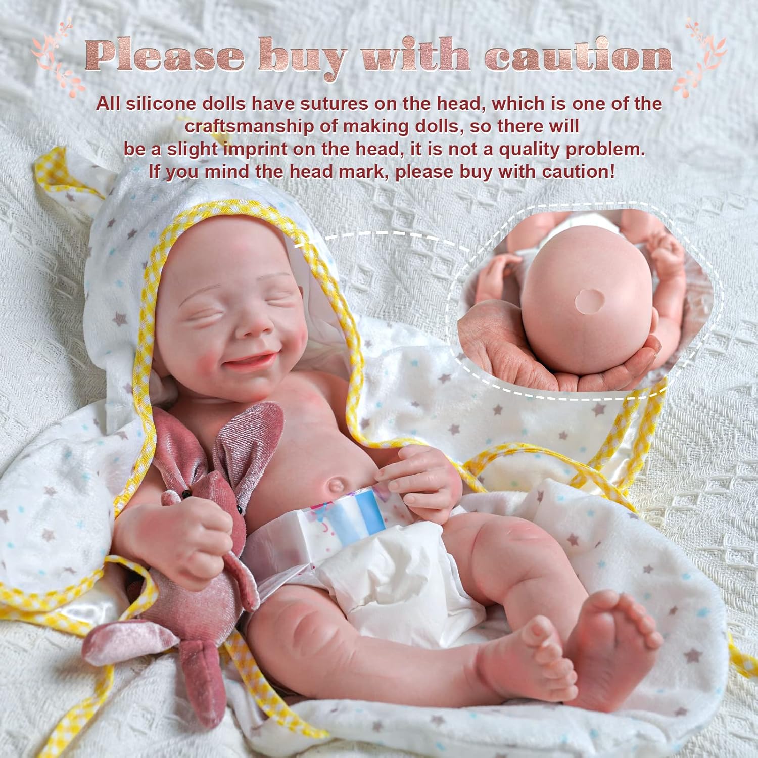 JIZHI Reborn Baby Dolls Platinum Silicone Full Body  Niña de 16 pulgadas  Cuerpo suave realista  Muñecas de bebé recién nacidas que se ven reales