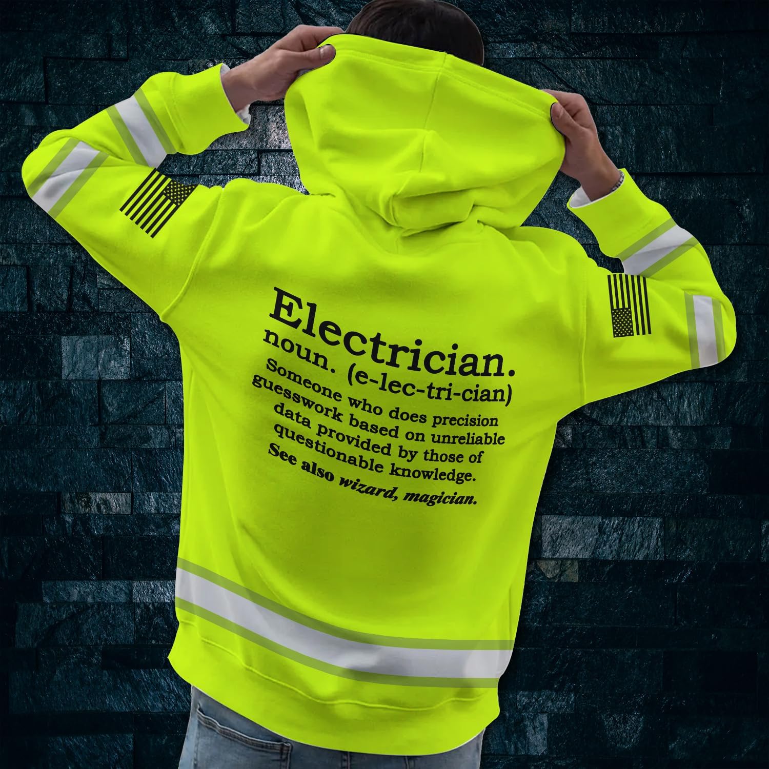Camisa de alta visibilidad con cita divertida, camisetas de seguridad reflectantes con nombre personalizado, sudadera con capucha divertida de alta