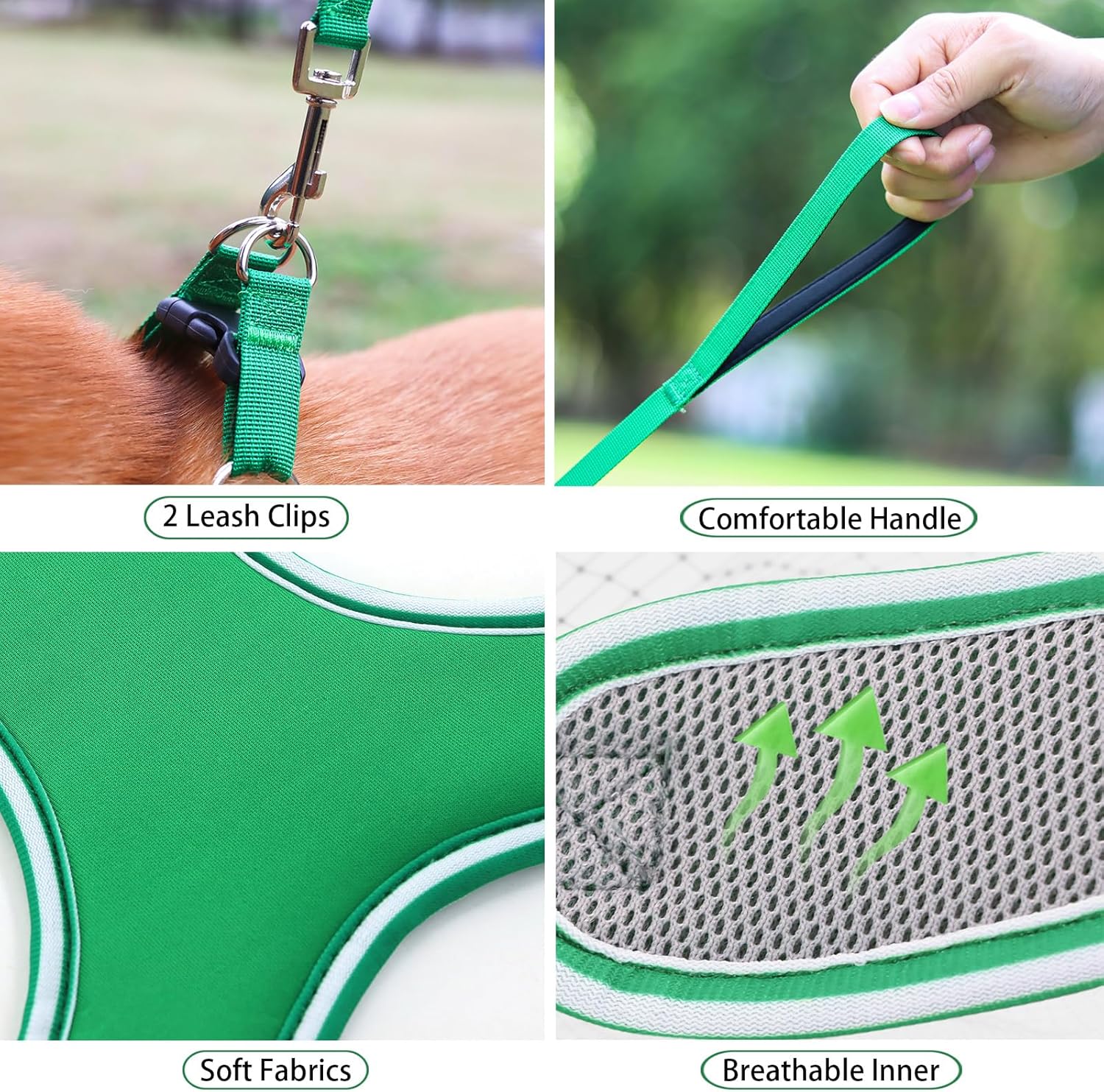 KCUCOP Arnés para perro para perros pequeños y medianos, diseño sin estrangulamiento, acolchado de malla suave, ideal para caminar cómodamente,
