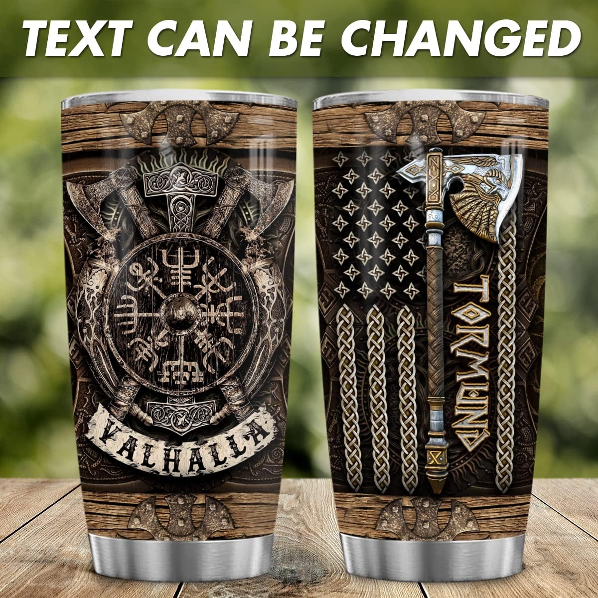 wowcugi Regalos vikingos personalizados, vaso vikingo de 20 onzas, 30 onzas, bandera de los vikingos nórdicos americanos, taza de viaje, taza de