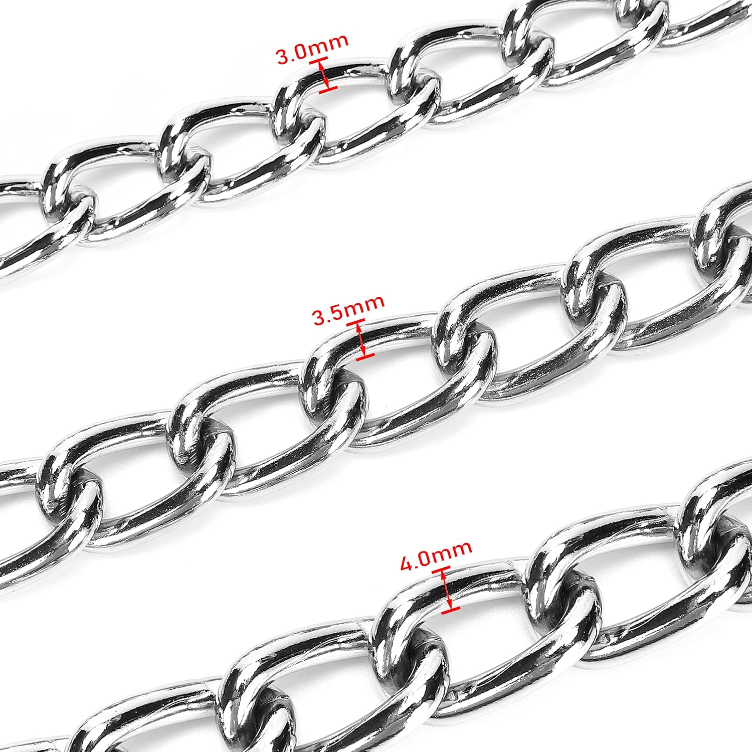 Cadena de metal resistente para perro, correa para perro a prueba de mordidas con mango suave para mascotas de tamaño grande de más de 50 libras (4