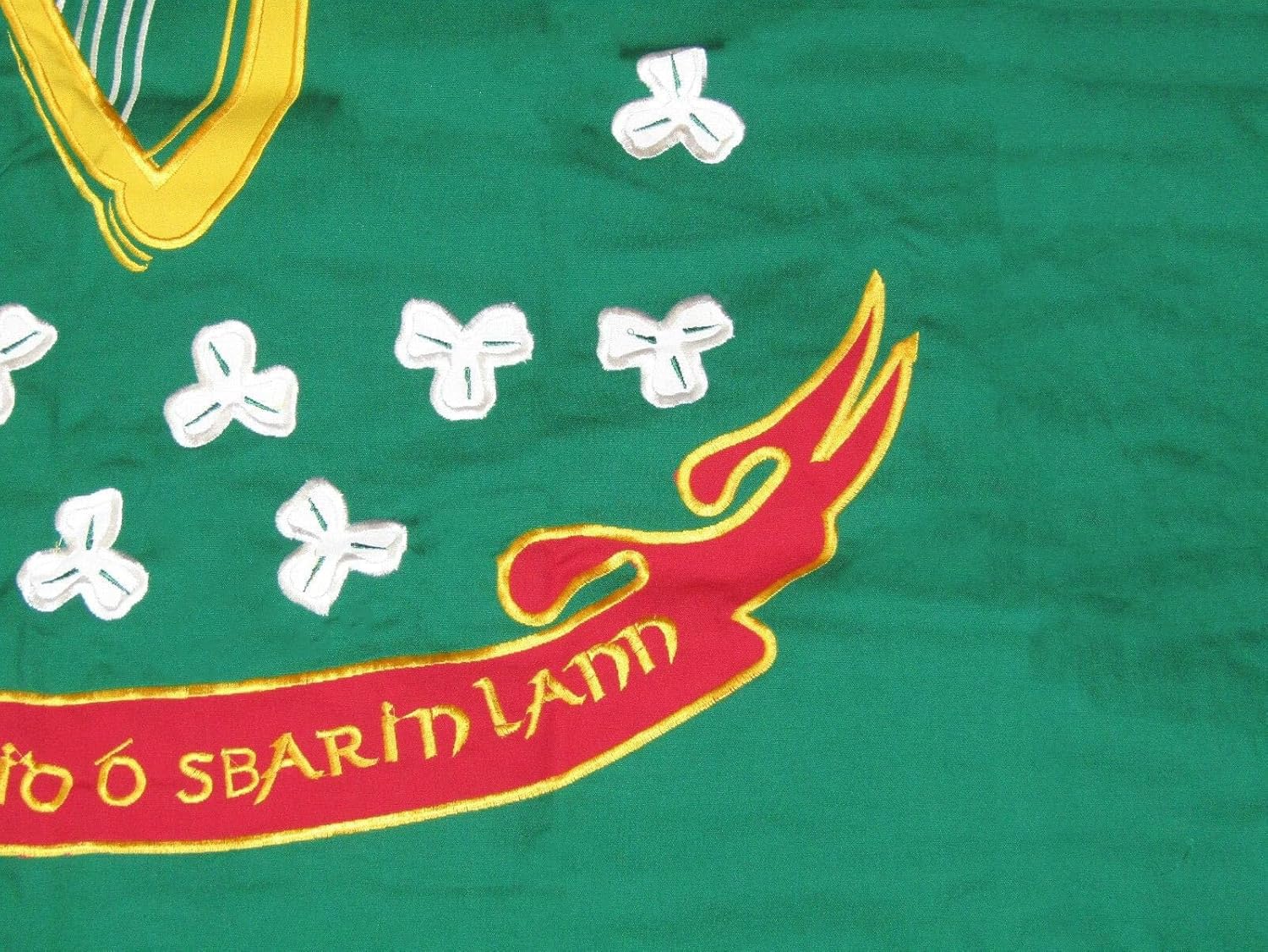 Bandera irlandesa 100% algodón bordada de 3 x 5 pulgadas