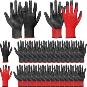 Xtinmee 50 pares de guantes de trabajo para hombres para pantalla táctil, guantes de nitrilo recubiertos de palma de nailon, guantes de trabajo de Xtinmee 50 pares de guantes de trabajo para hombres para pantalla táctil, guantes de nitrilo recubiertos de palma de nailon, guantes de trabajo de