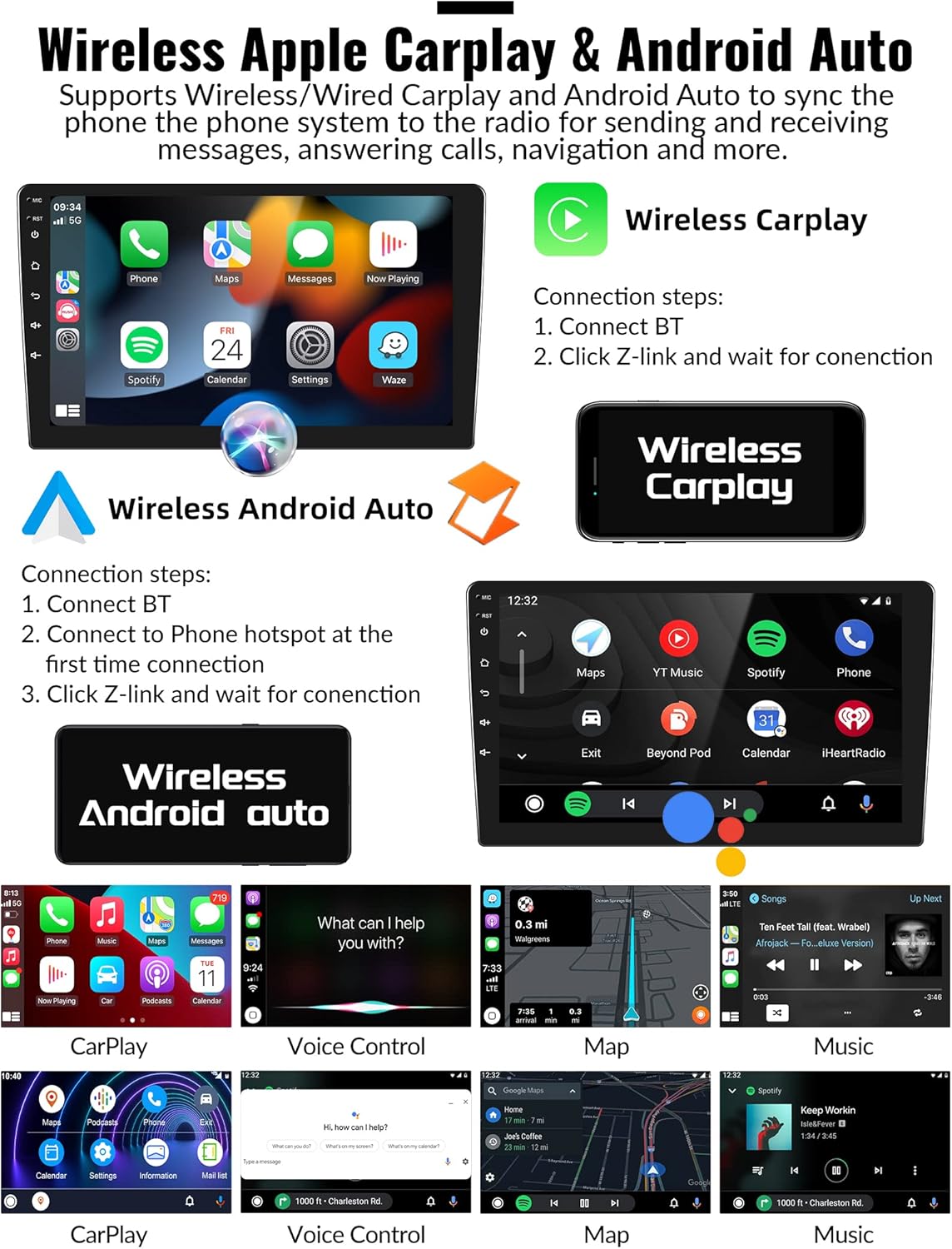 CAMECHO Android 13 (2G+64G) Estéreo de coche para Jeep Compass Patriot 2010-2016, radio de coche con pantalla táctil de 10.1 pulgadas con Bluetooth,