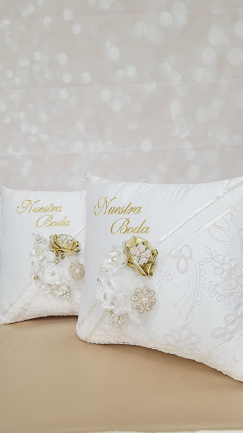 A&C Quinceañeras and More Wedding accessories Pillow set, Wedding Album Wedding Guest book Wedding Pillow Cojines de boda Personalized wedding