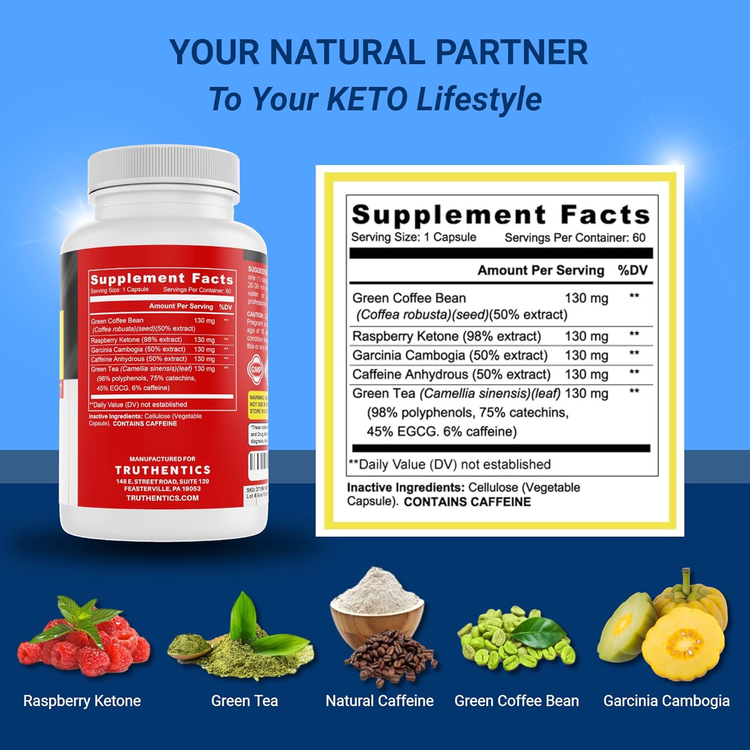 Keto 5 – Suplementos naturales de apoyo cetogénico – Promueve la cetosis para mujeres y hombres – Aumenta la energía, la concentración – Apoya la
