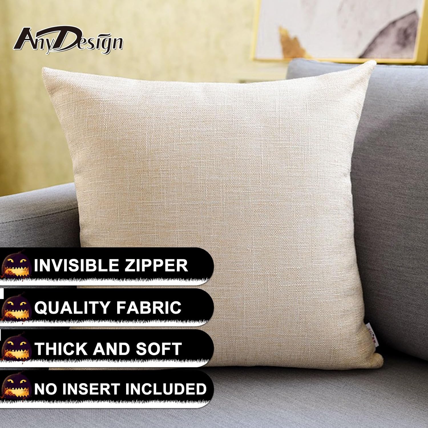 AnyDesign – Fundas de almohada rosadas de Halloween con diseño de calabaza fantasma, funda de almohada de Halloween, decoración espeluznante de