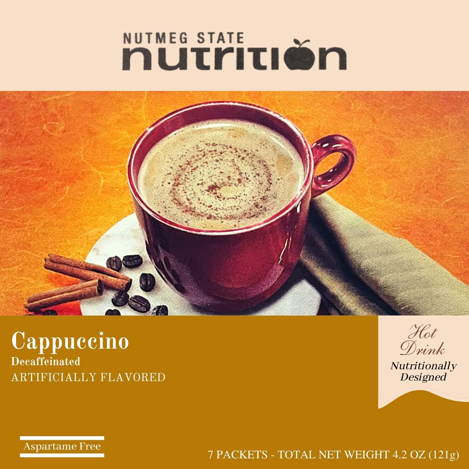 Nutmeg State Nutrition – Cappuccino alto en proteínas – Bajo en carbohidratos, apto para dieta cetogénica, mezcla de bebida caliente instantánea con