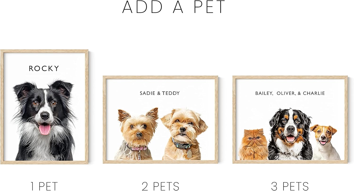 Crea tu propio arte de pared enmarcado para retrato de mascotas, arte de pared de perro y arte de gato, póster personalizado para decoración de