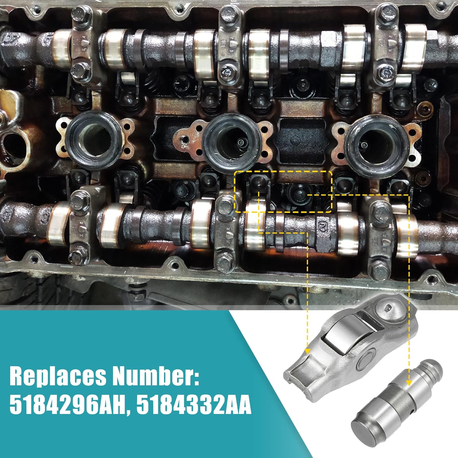 X AUTOHAUX Kit de brazo basculante y elevador de válvula, 12 piezas de motor de 3.6 L para ChrysIer 200 300 para Dodge Challenger Charger Durango