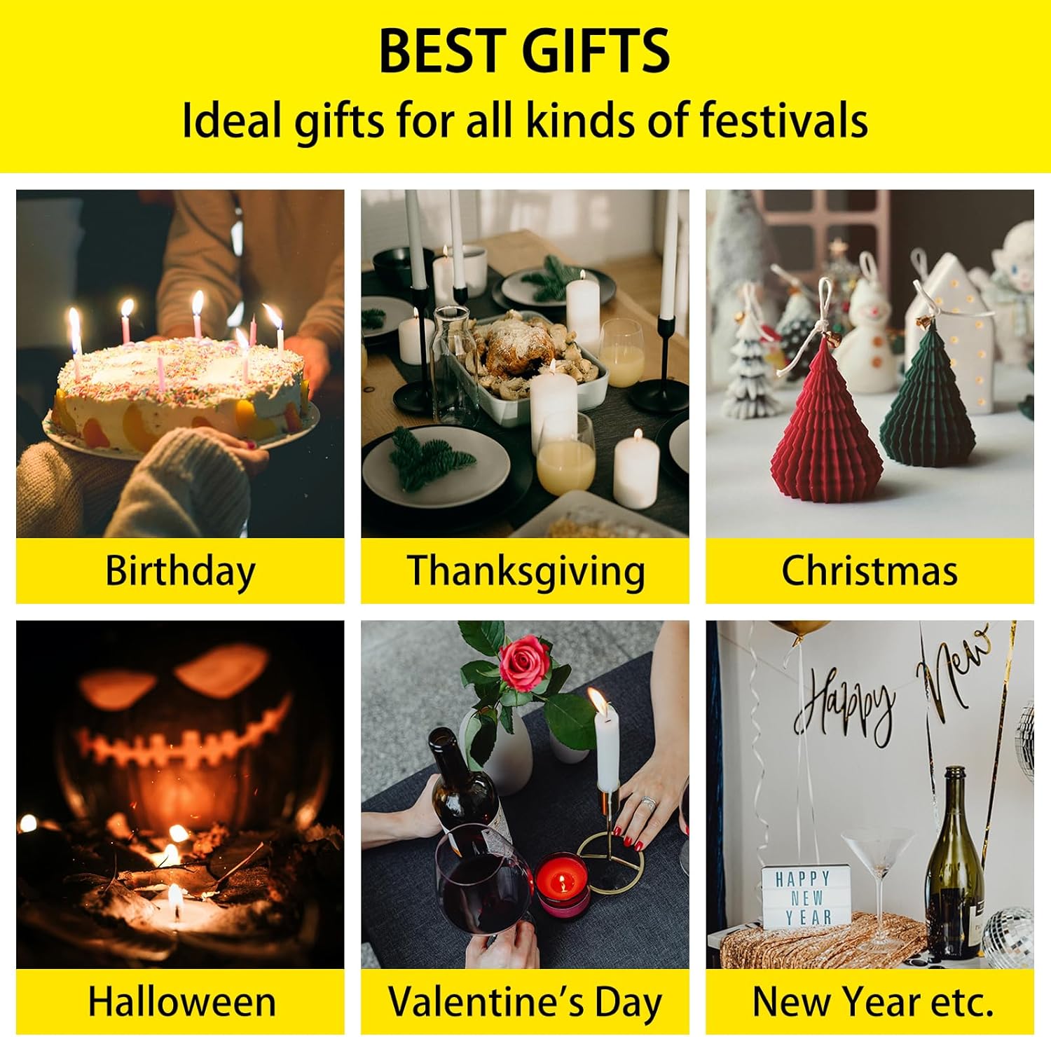 VUTEHO Moldes grandes para velas de árbol de Navidad, moldes de vela con forma de árbol de Navidad de origami, moldes de vela de Navidad 3D para