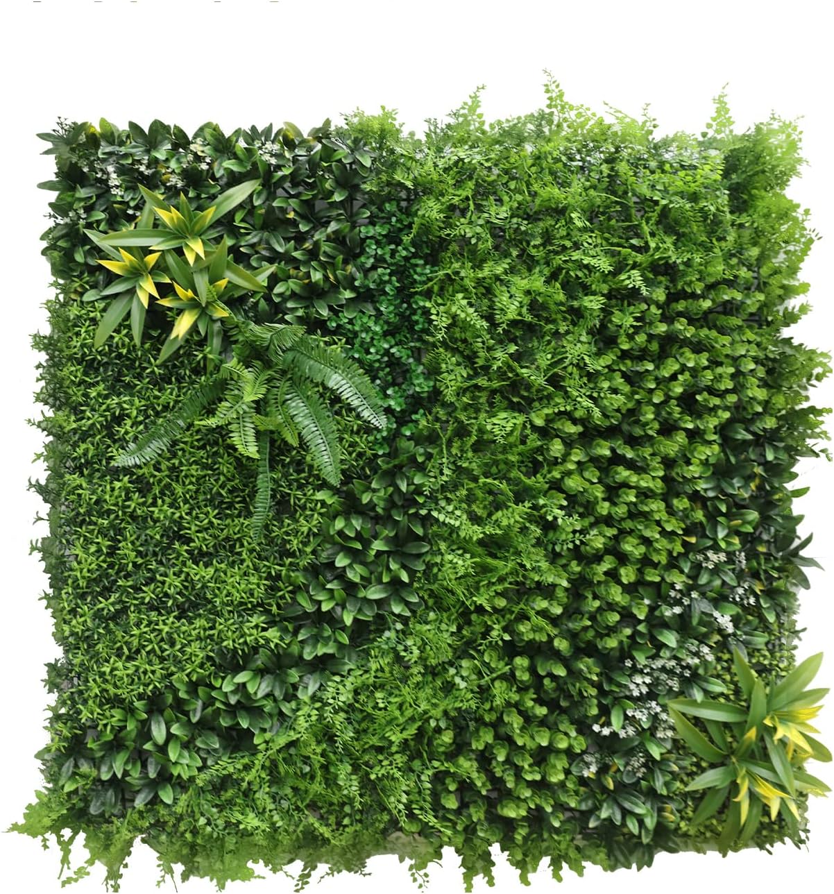 1 panel artificial de boj de 40 x 40 pulgadas, decoración de pared verde hierba sintética para decoración de interiores y exteriores, jardín, patio