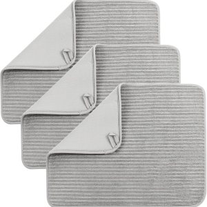 Juego de 3 tapetes de secado de platos, súper absorbentes, grandes, de 15 x 20 pulgadas, tapetes de secado para encimera de cocina Juego de 3 tapetes de secado de platos, súper absorbentes, grandes, de 15 x 20 pulgadas, tapetes de secado para encimera de cocina