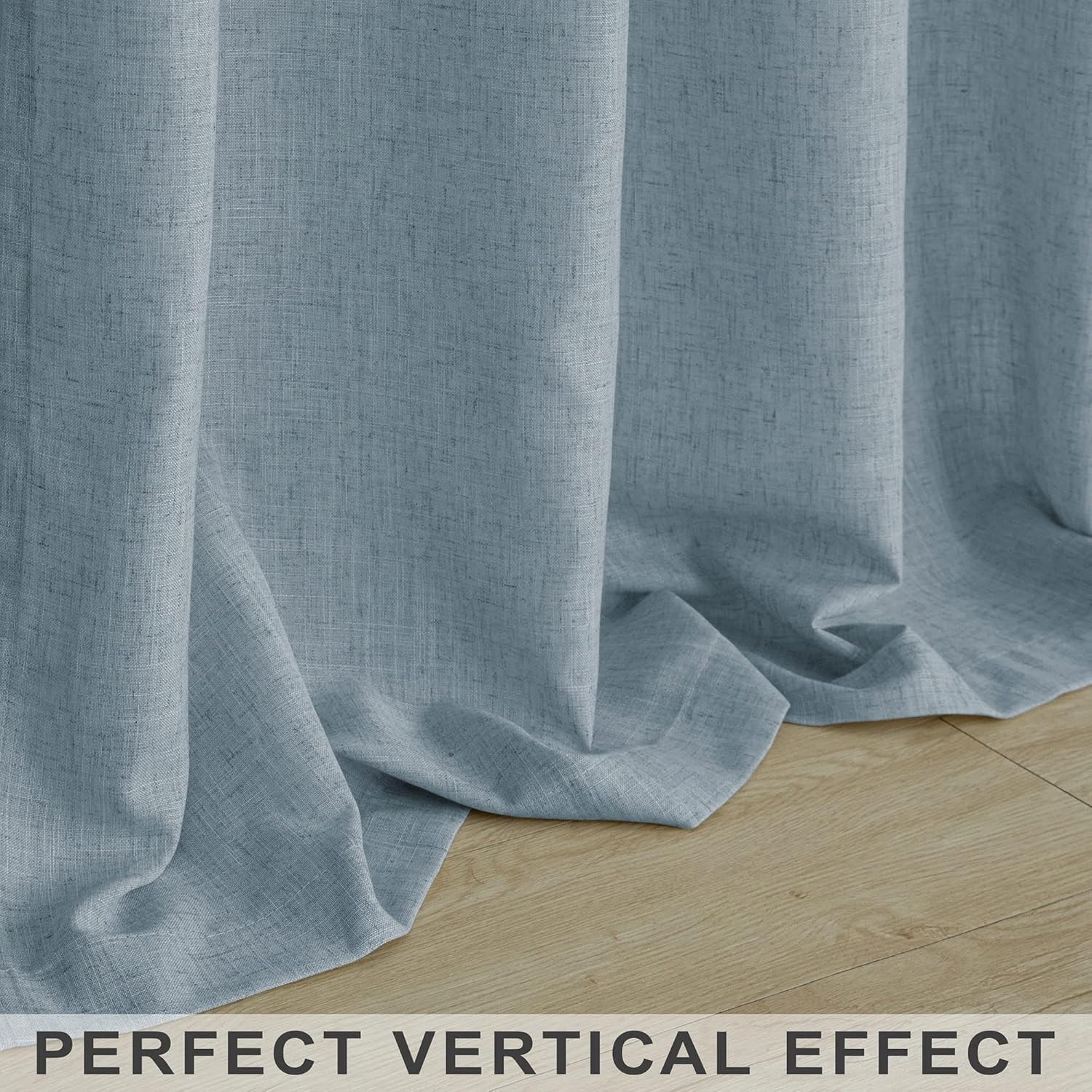 Cortinas azul claro de 38 pulgadas de ancho para sala de estar, 2 paneles con bolsillo para barra para filtro de luz, cortinas semitransparentes
