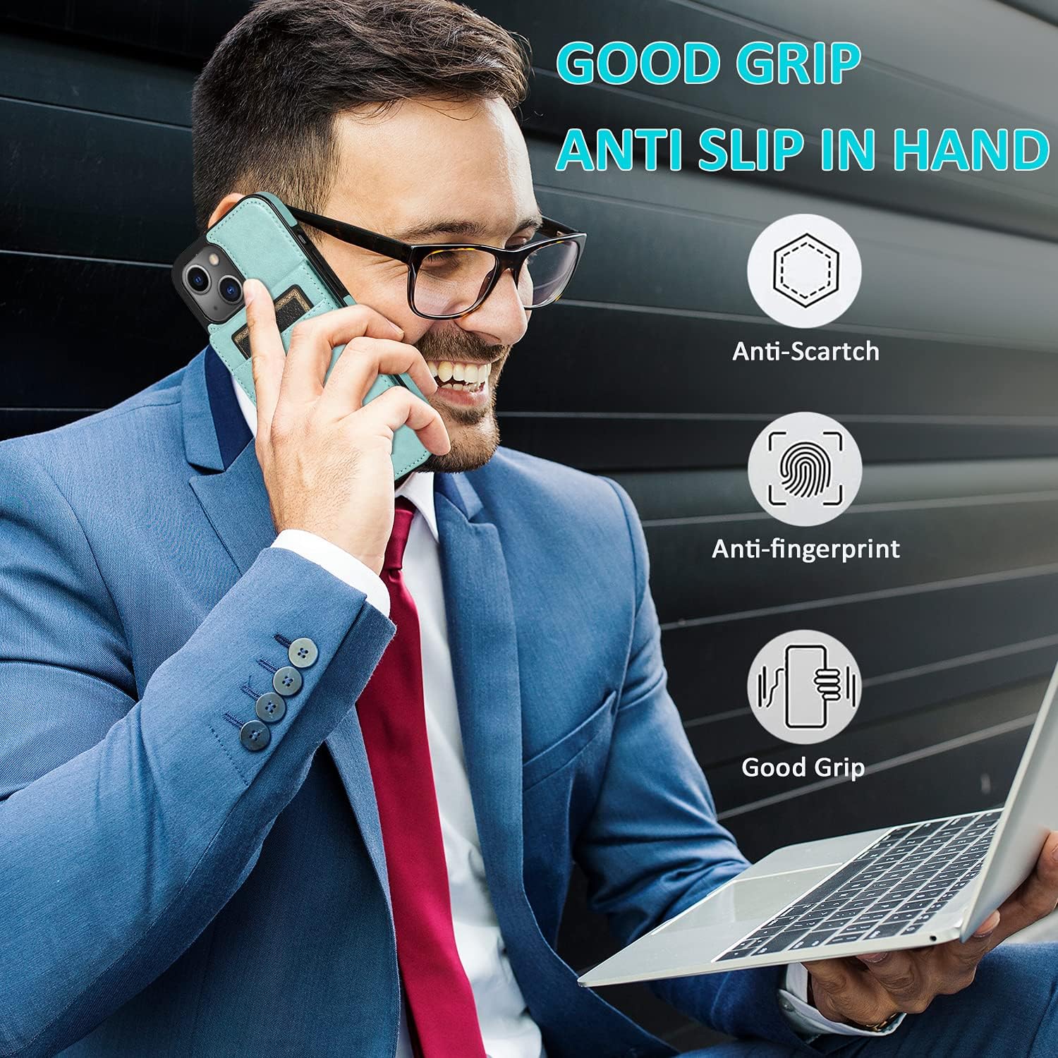 Asuwish Funda compatible con iPhone 15 de 6.1 pulgadas con protector de pantalla de vidrio templado y tarjetero para tarjetas de crédito, soporte de