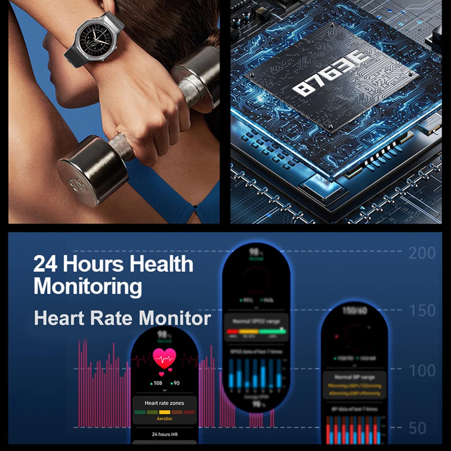 Reloj inteligente para mujer con pantalla táctil de 1.32 pulgadas, Bluetooth, llamadas, reloj inteligente para mujer, rastreador de fitness,