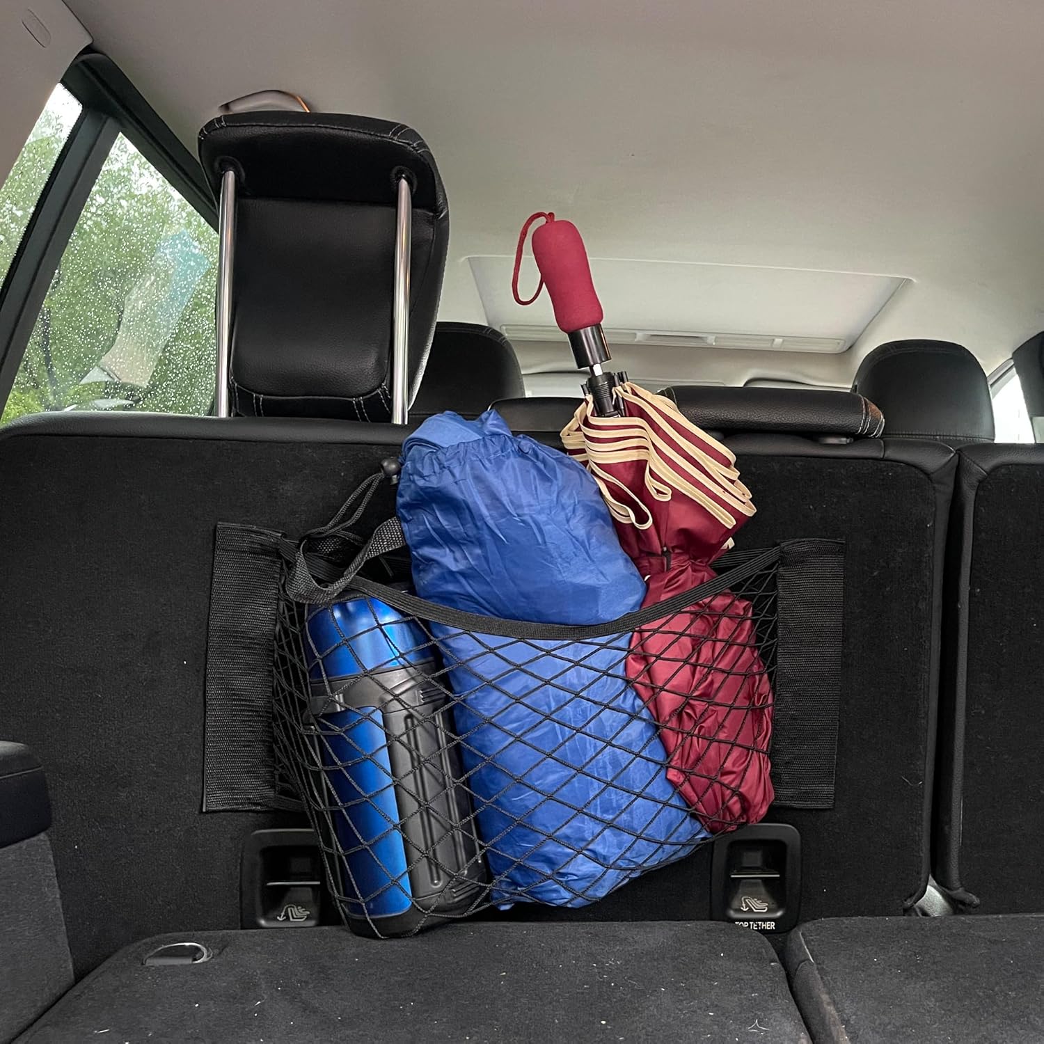 Yuinsen Red de carga universal de malla para automóvil, organizador de calcomanías de pared para automóvil, red de almacenamiento elástica para