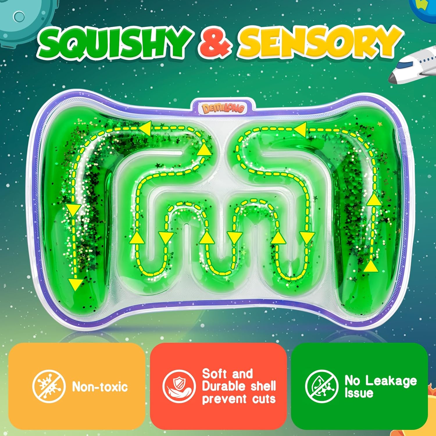 Juguetes sensoriales esponjosos para niños  Tubo sensorial de juguete para ansiedad relleno de espuma colorida, purpurina, herramienta calmante para