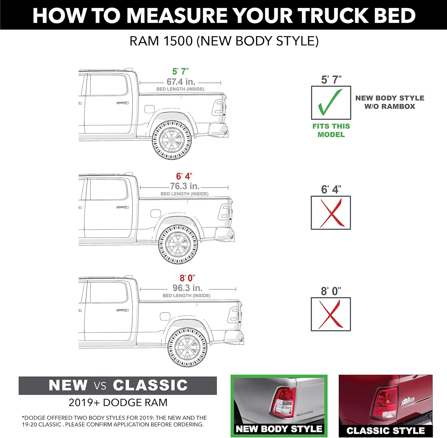 Gator Recoil – Cubierta retráctil para plataforma de Dodge Ram 2019-2023 G30243 , no compatible con plataforma multifunción (puerta dividida) de