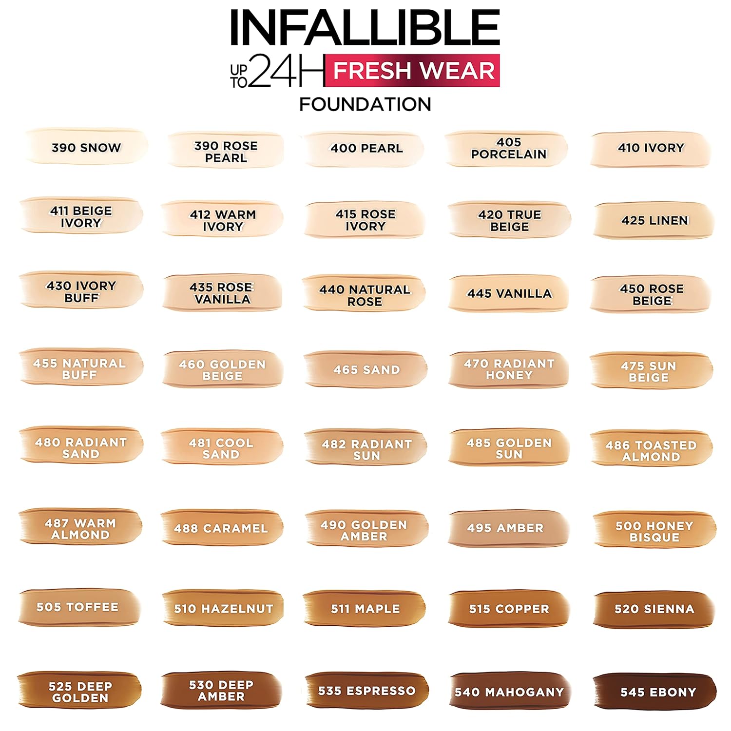 L’Oréal Paris Maquillaje Infallible hasta 24 horas Fresh Wear Base de maquillaje, avellana, 1 onza (paquete de 2)