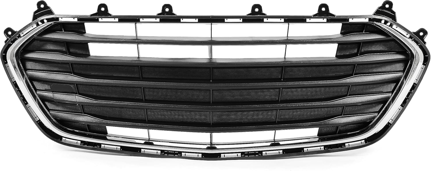 KUAFU Parachoques delantero inferior parrilla compatible con Chevy Chevrolet Trax 2017-2021 repuesto para 42537706, 42519611 negro + plateado