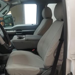 Durafit Seat Covers, Cuero sintético gris impermeable compatible con Ford F150 XLXLTLariat 2015-2022 y F250-F550 2016-2022, asientos delanteros Durafit Seat Covers, Cuero sintético gris impermeable compatible con Ford F150 XLXLTLariat 2015-2022 y F250-F550 2016-2022, asientos delanteros