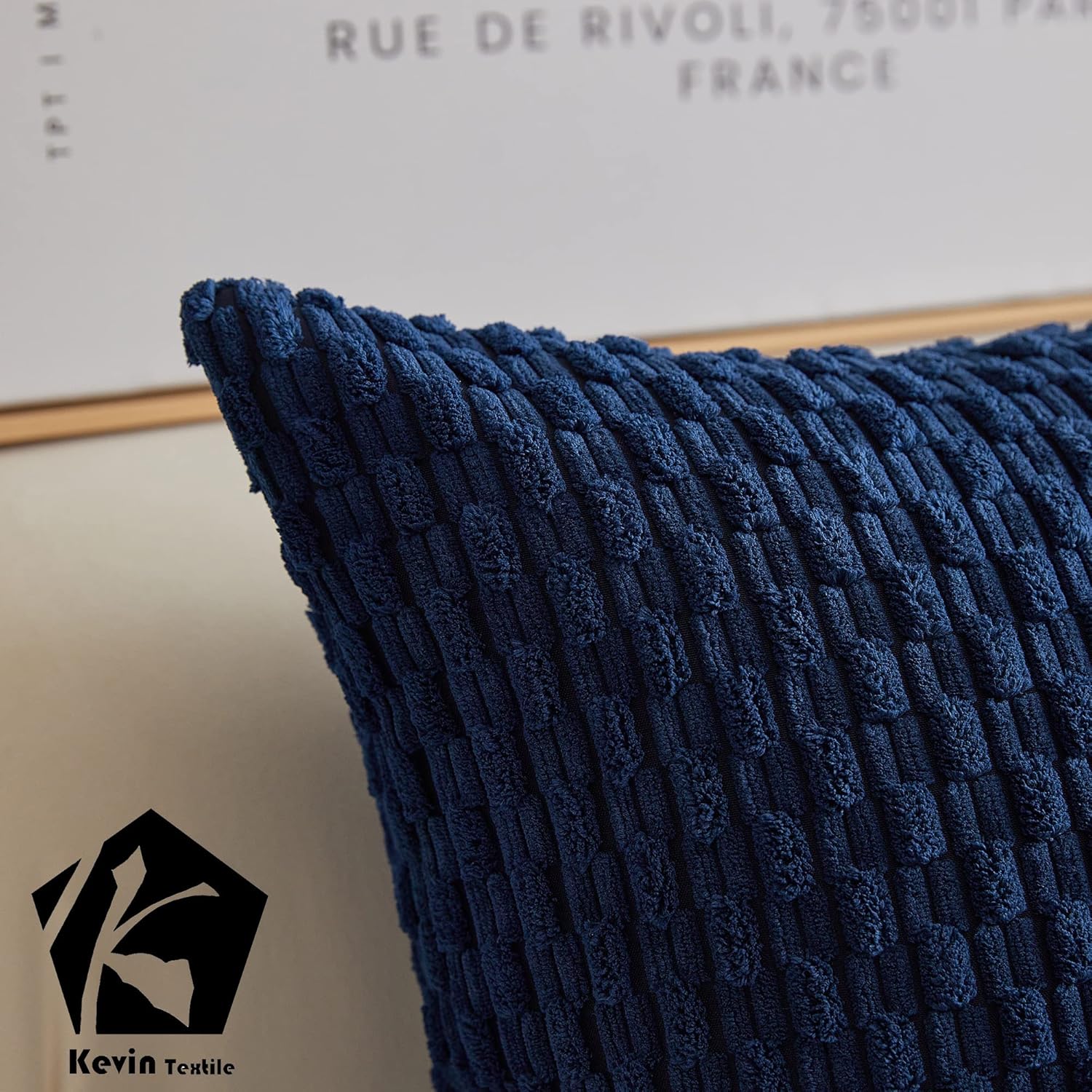 Kevin Textile – Juego de 2 fundas decorativas para cojines, de pana y con moderno estilo campestre bohemio a rayas para decorar hogar, sofá, cama,