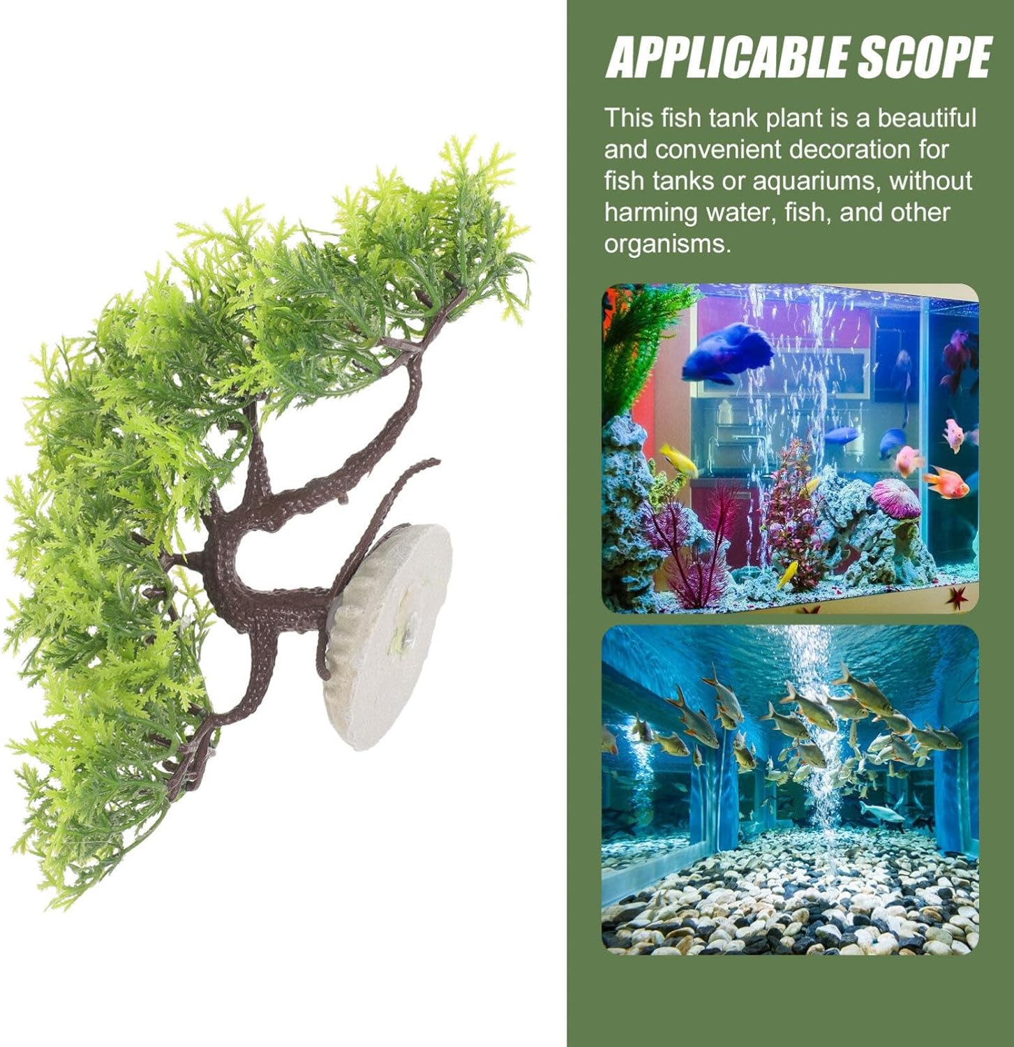 Abaodam Árbol de paisajismo para pecera, plantas artificiales de loto para pecera, decoración de peceras, plantas tropicales, decoración de