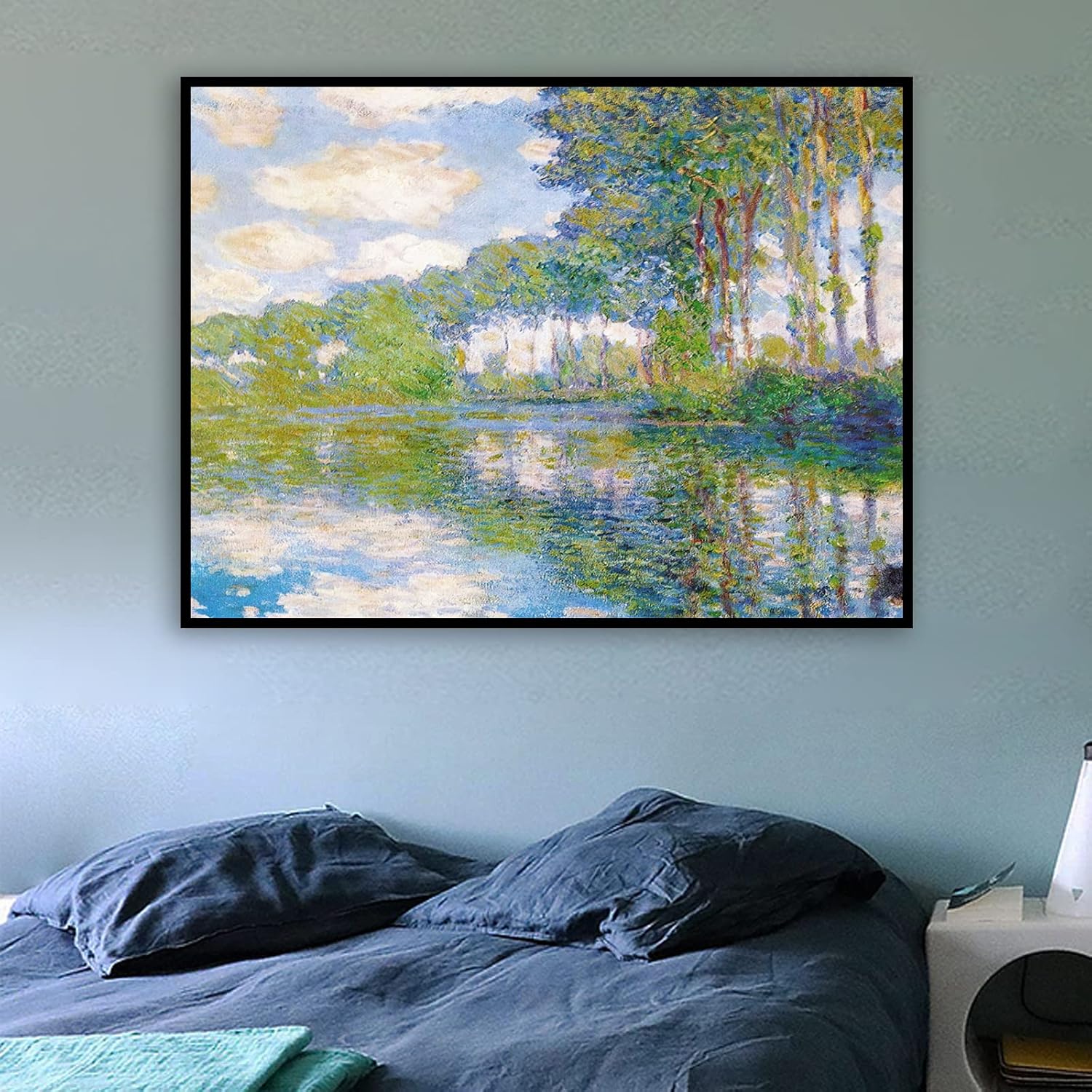 Claude Monet – Lienzo decorativo para pared, póster de álamos sobre Epte Monet, impresiones artísticas, pintura al óleo para dormitorio, sala de