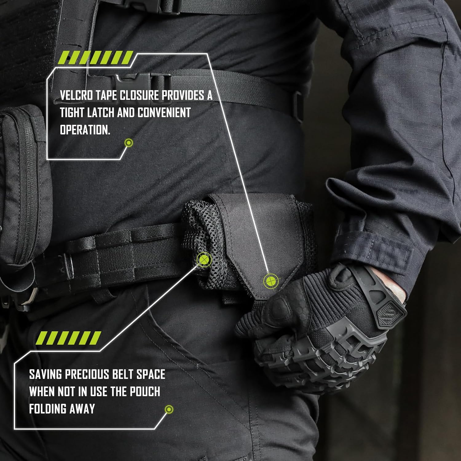 WYNEX Bolsa táctica Molle Dump,Roll-Up Drawstring Magazine Utility Bag plegable