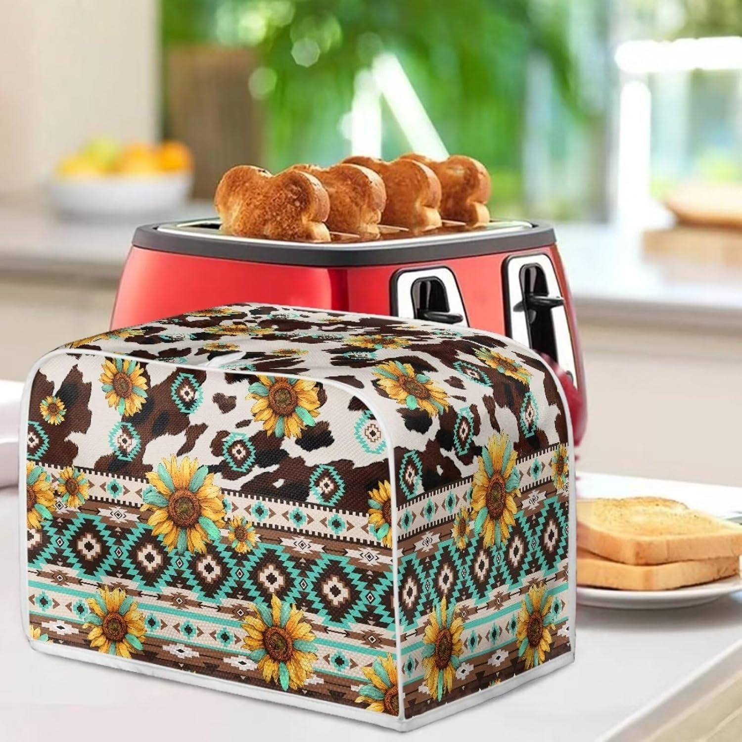 AFPANQZ 2 Slice Aztec Triba Toaster Covers Bread Toaster Oven Protector Covers Abstract Mushroom Print Toaster Covers Anti Dust Fingerprint Covers