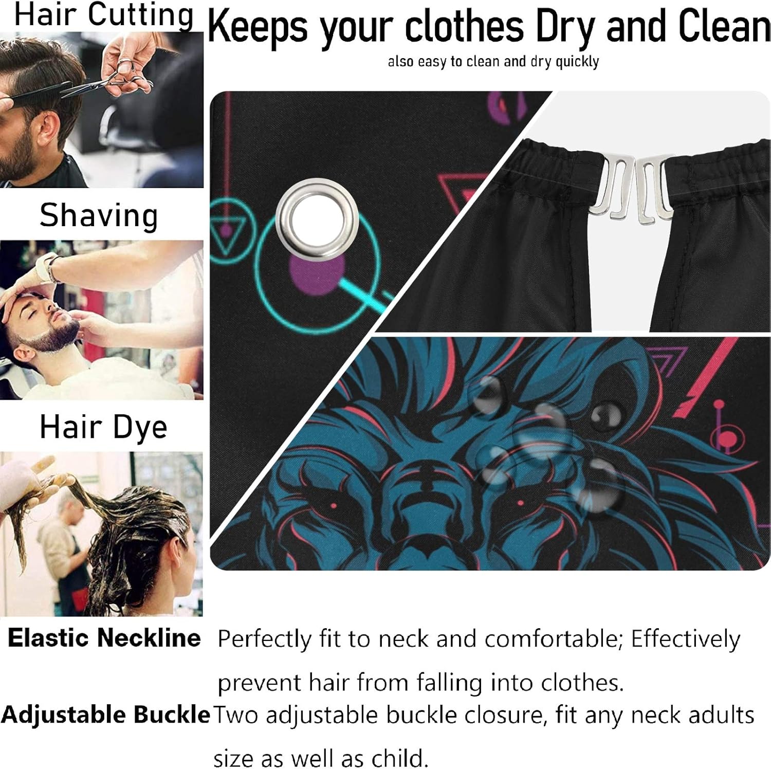 visesunny Delantal profesional del cabo del pelo del poliéster del pelo del pelo del pelo del cabo delantal antiestático de