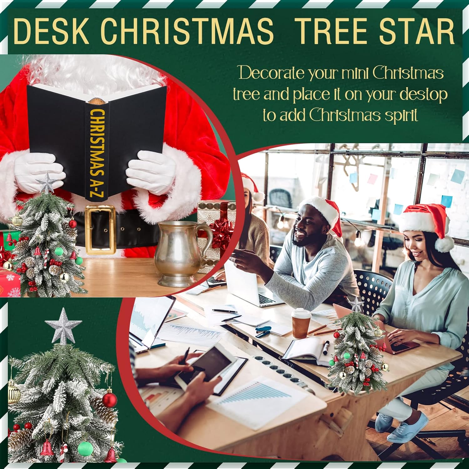 Hanaive Decoración para árbol de Navidad para el día de San Valentín, mini estrella para árbol de Navidad, decoración del hogar (plata con