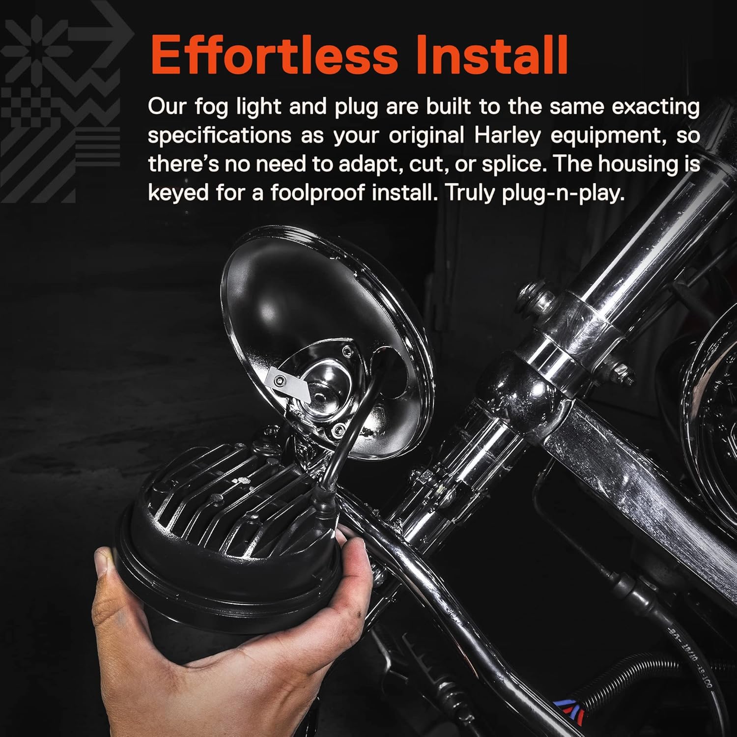 TRUE MODS – 2 luces LED Osram de 4.5 pulgadas para Harley antiniebla acabado negro 6,500 K 2,880 lúmenes Luz antiniebla de paso de motocicleta para