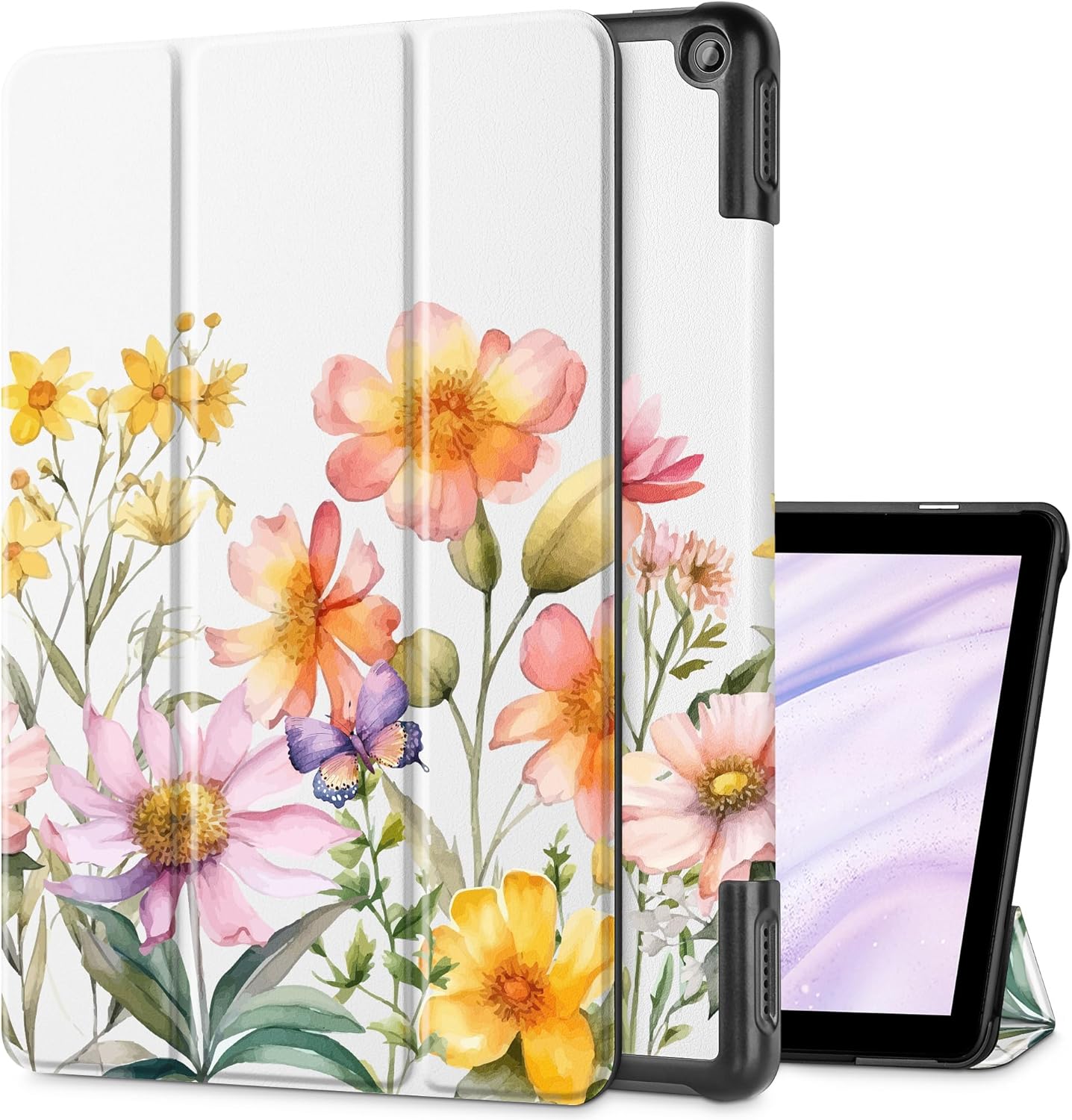 May Chen Funda para tablet Tienda Kindle Fire HD 10 (13 generación, versión 2023) de 10.1 pulgadas, funda de piel sintética con soporte triple para