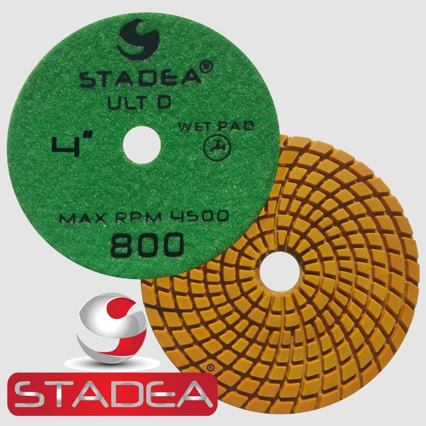 Stadea Almohadillas de pulido de granito PPW106X 4 “arena del cojín 1500 del diamante para el pulido de las piedras del cuarzo del granito
