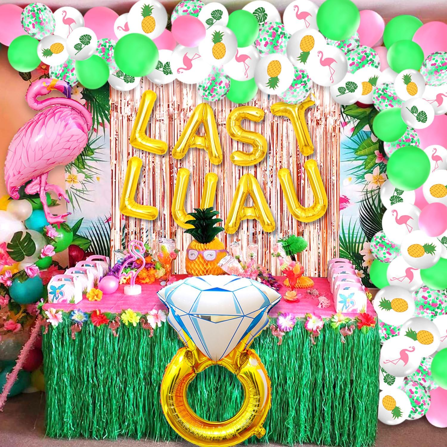 JeVenis 13 globos tropicales de despedida de soltera de Luau, decoraciones de despedida de soltera hawaiana, decoración de despedida de soltera