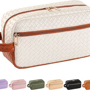 SFXULIX Bolsa de maquillaje, bolsa de cosméticos portátil, bolsa de cosméticos de viaje de gran capacidad, bolsa de maquillaje de viaje impermeable SFXULIX Bolsa de maquillaje, bolsa de cosméticos portátil, bolsa de cosméticos de viaje de gran capacidad, bolsa de maquillaje de viaje impermeable